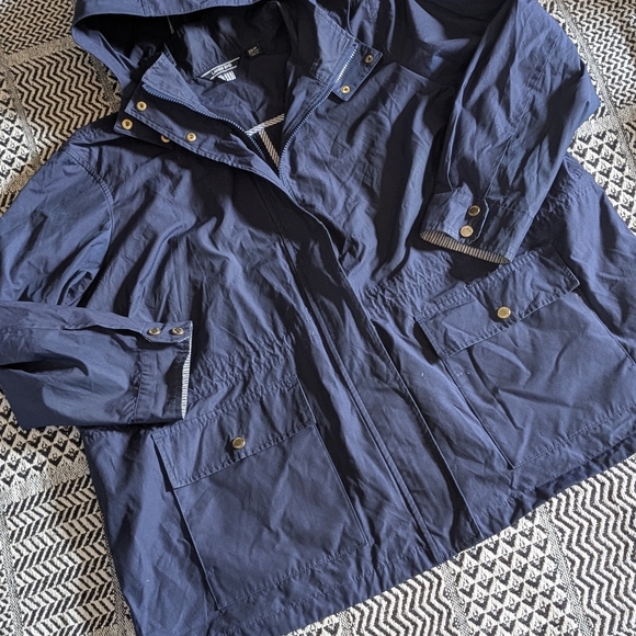 Lands' End Navy Raincoat for Women - Picture 2 of 16